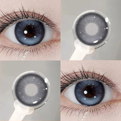 2PCS Yearly New Blue Contact Lenses Colored with Prescription Korean Student Beauty Pupils Cosmetics Fashion Contacts