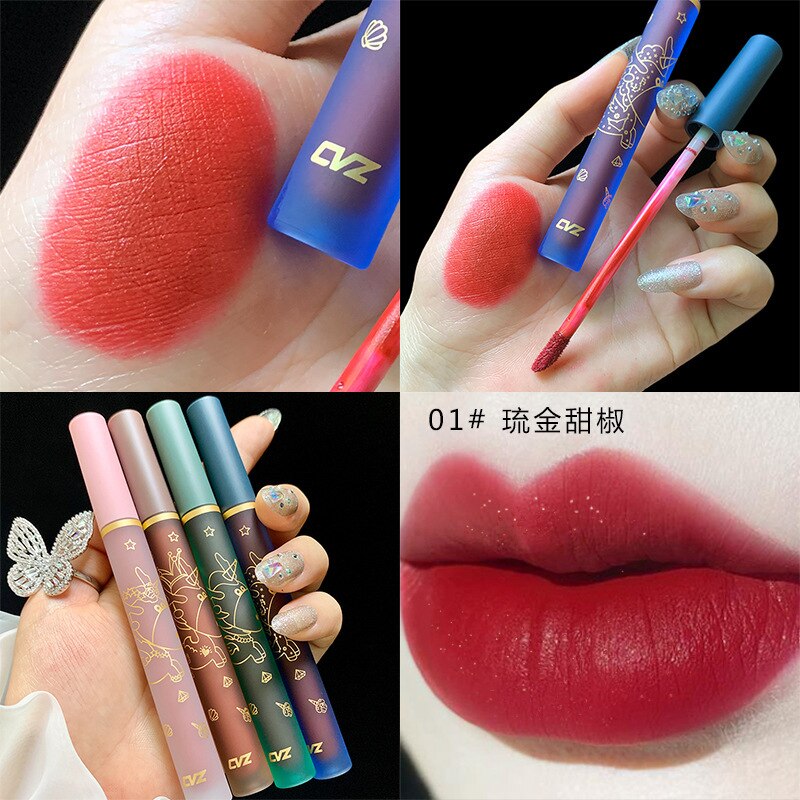 New Retro Velvet Liquid Lipstick Matte Makeup Lip Batom Waterproof Long Lasting Pigment Lip Gloss  Bulk Lipgloss