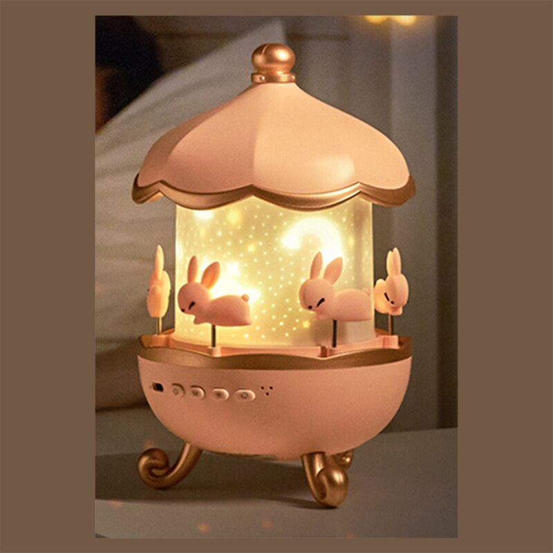 Starlight Projector Full of Gypsophila Ceiling Rotating Night Light Toy Music Box Lamp Bluetooth Player Children Birthday Gift