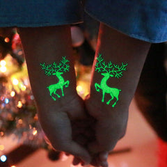 Christmas Luminous Tattoo for Children Cute Design Glow Sticker Face Arm Leg Body Art Tattoo 210*150Mm