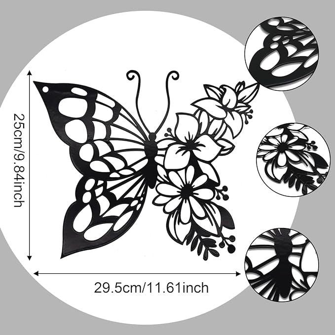 YICKYUE  -  Butterfly Decorative Wall Art Bohemian Wall Home Decoration Appearance Wall Hanging Creative Metal Crafts Atmosphere Decoration