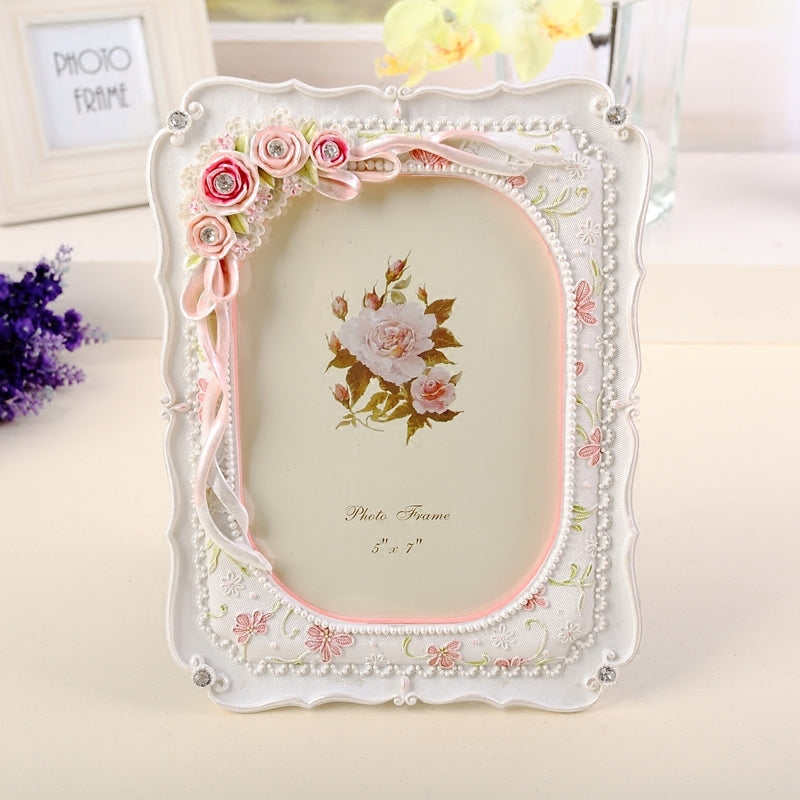 YICKYUE  -  Photo Frame for Home Decoration, Cute Garden Rose, Beauty Resin, Creative, Wedding, Birthday Gift, Wholesale, MF031