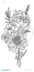 Fashion Ink Flower Design Waterproof Temporary Tattoo Sticker Arm Leg Disposable Fake Tattoo Body Art Applique Men Women