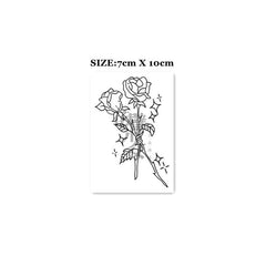 Waterproof Temporary Tattoo Sticker Black Line Rose Flower Star Design Body Art Fake Tattoo Flash Tattoo Arm Female Male