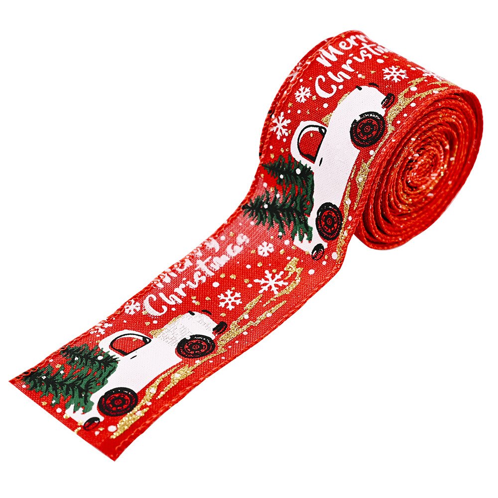 Christmas Ribbon Classic Wrapping Christmas Tree Ribbon Wreath Bows DIY Fabric Swirl Ribbon Burlap Ribbon With Wired Edge Gift