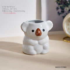 Yickyue Ins Creative Simulation Animal Koala Pen Holder Storage Ceramics Pen Holder Decoration Desk Storage  Office Supplies