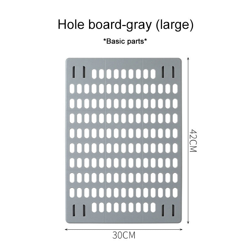 Hole Board Storage Rack Punch-free Household Wall Dormitory Kitchen Bathroom Wall Shelf Wall Hanging Storage Hook Rack Shelves