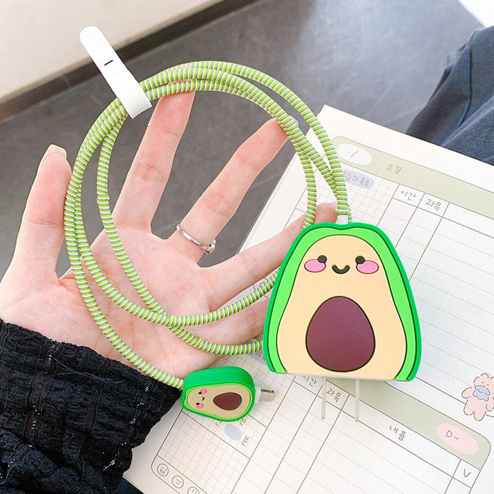 4 Piece Set Protector for iPhone / iPad 18W/20W Charger Case Protection Cover Cute Cartoon Cable Protector Data Line Accessories