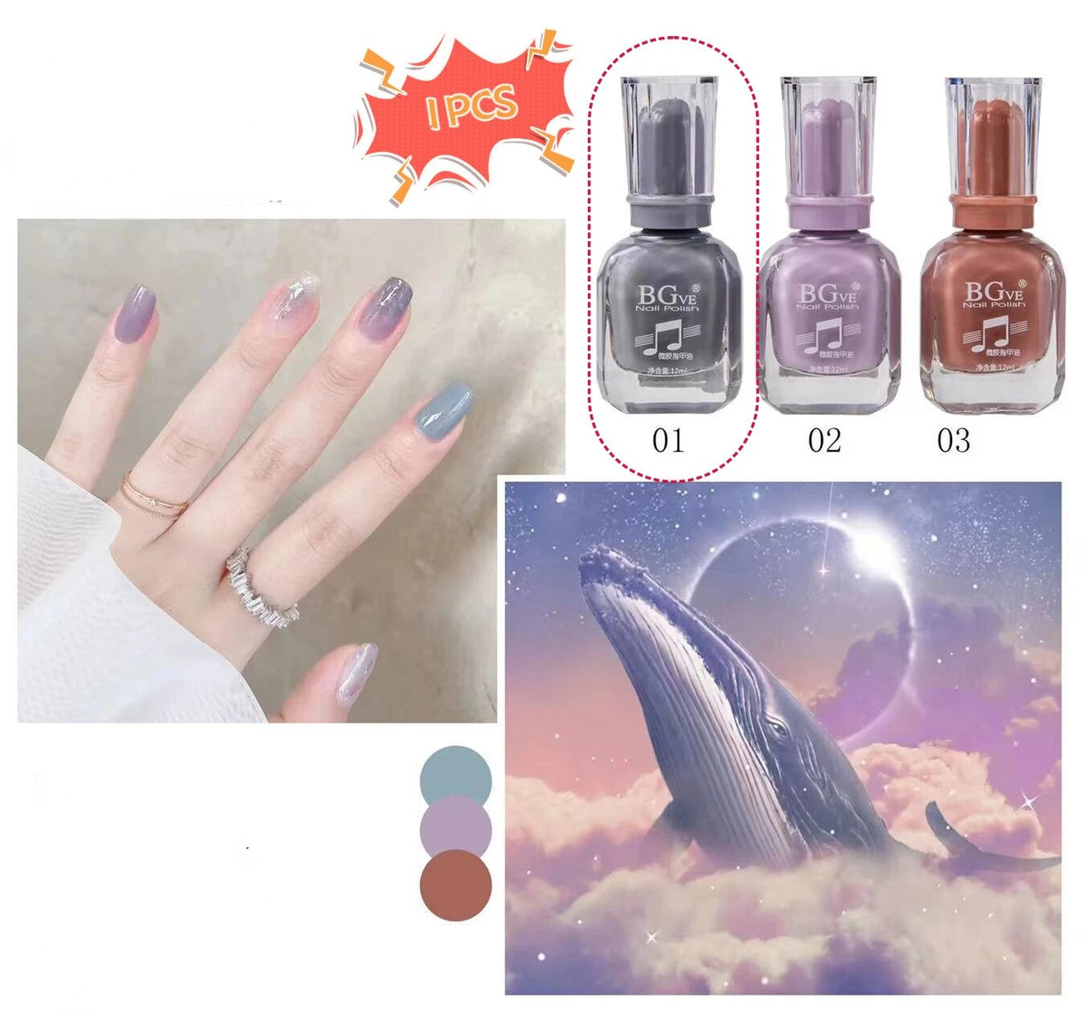 YICKYUE Micro Gel Nail Polish No Bake Non-peel Nail Polish Fast Drying 48 Colors Large Capacity 14ml Long Lasting Oily No Bake