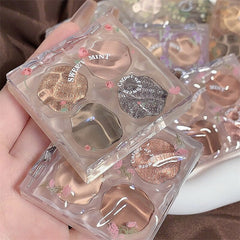 Yickyue 4-color Earth Color Pearlescent Affordable Eye Shadow Palette Glitter Pearly Eyeshadow Palette Fashion Korean Eye Makeup Palette