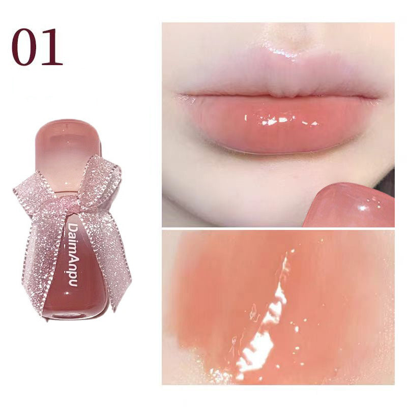 YICKYUE   -  Sweet Lip Gloss Jelly Lip Glaze Moisturizing Lip Tint Mirror Waterproof Non-stick Cup Solid Makeup LipOil Lipstick Cosmetic