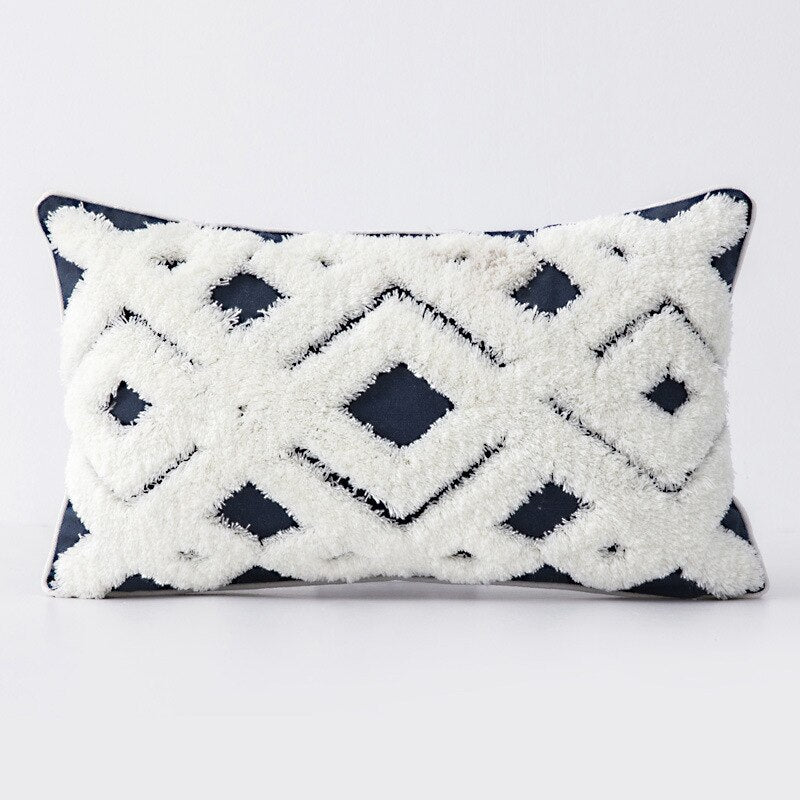 J Tassel Tufted Pillowcase Boho Style CushionCover 45x45cm/30x50cm Cushion Headboard Sofa Pillowcase Car Home Decoration