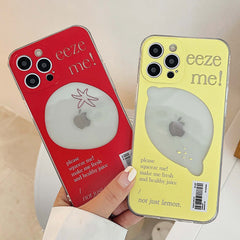 Lovely Tomato and lemon couple silicone phone case for iphone 11 12 mini pro max 8 7 plus xs max x xr cute label cover conque