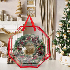 YICKYUE  -  Octagonal PVC Christmas Wreath Fully Transparent Storage Bag