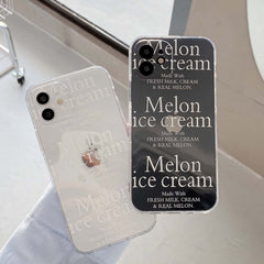 Ice cream silicone letter phone case for iphone 7 xs max xr 8 plus x 12 mini 11 pro max shockproof capa shell conque funny cover