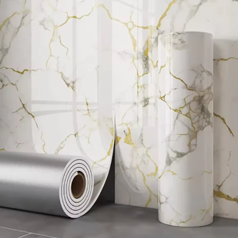 1 roll marble thick foam wallpaper waterproof and antifouling self-adhesive wall sticker suitable for bedroom and living room