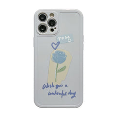 Ins Blue Rose flower jane love soft silicone phone case for iphone x xr xs max 8 7 plus 12 11 pro max mini clear cover conque