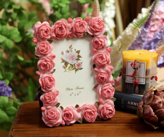 YICKYUE  -  Pink Rose Blossoms Series Photo Frame for Home De, Cute Garden Rose, Beauty, Creative, Wedding, Birthday Gift, , FMXX