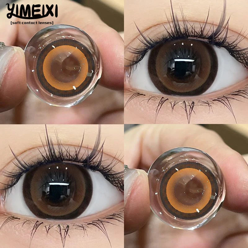 YICKYUE  -  2pcs/Pair Korean Color Contact Lenses For Eyes Myopia Lenses Fashion Natural Beauty Pupil Student Cosmetic Contact Lens