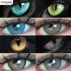 Yickyue  New 1Pair Fashion Big Lenses Myopia Colored Contact Lenses for Eyes Beauty Blue Eyes Lenses Green Pupils Brown Grey Lens