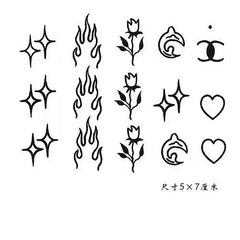 Temporary Tattoo Sticker Hand-painted Black Finger Tattoo Sticker Female Men Body Art Fake Tattoo