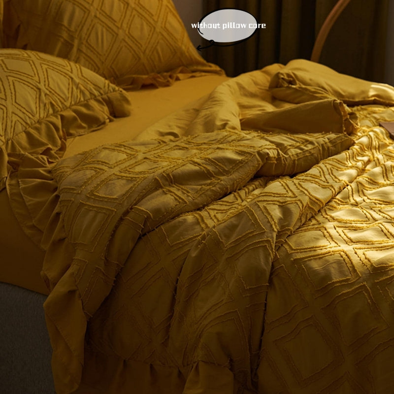 YICKYUE  -  3pcs Lace Quilt, pillowcase Single Double Summer Air Conditioning Throw Blanket Nap Blanket Thin Quilt