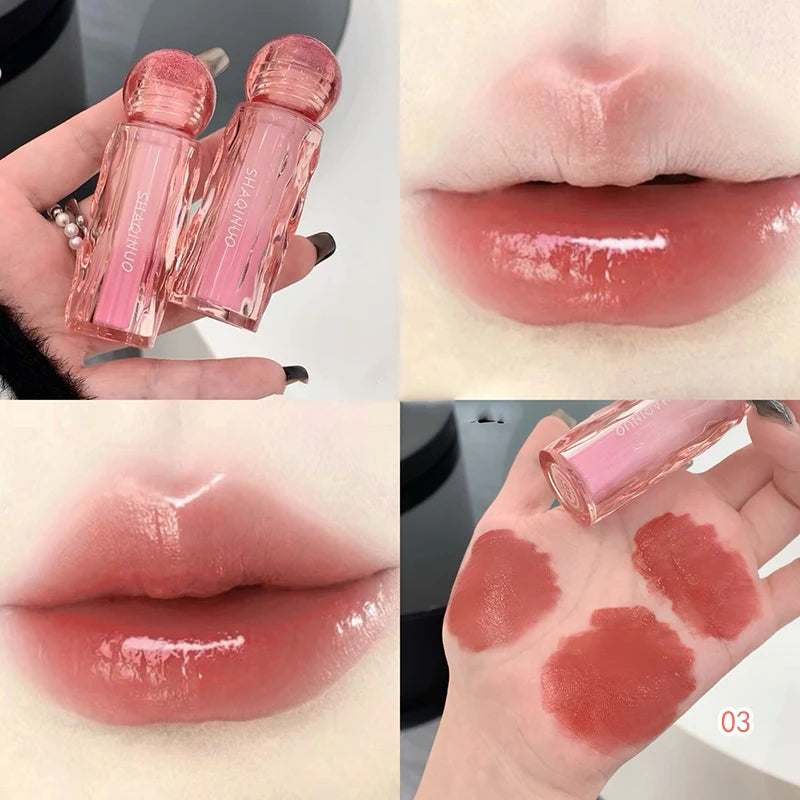 YICKYUE  -  Mirror Lip Glaze Gloss Jelly Tint Lasting Waterproof Non Stick Cup Lipstick Lip Ink Tint Luxury Dupe Korean Makeup Cosmetics