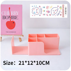 Desktop Book Storage Box Rack Bookshelf Ins File Station Book Stand Basket Drawer Office Pen Holder Small Book Desk Rack Storage