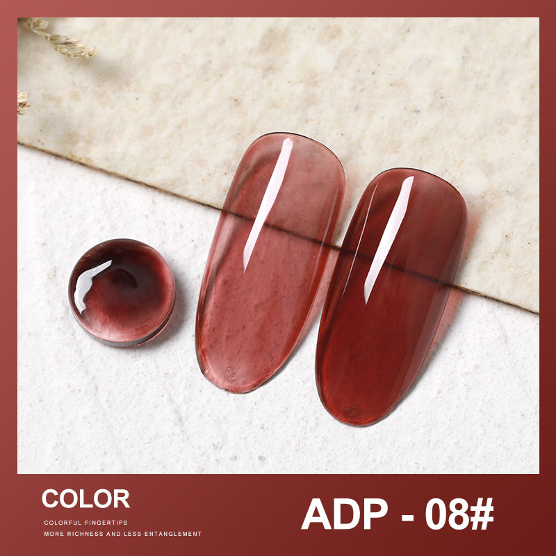 YICKYUE  -  AS 15ML Jelly Amber Gel Nail Polish Brown Crystal Translucent Dull Color Nail Art Gel Semi Permanent UV Gel Polish Varnish