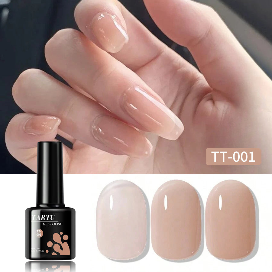YICKYUE   -  Jelly Gel Nail Polish,Soak Off LED/UV, Nude Gel Polish Nails Art, vernis semi permanent for Home Salon Manicure Gift for Women