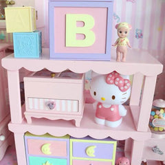 Lovely pink shelf Storage for dolls collection girls cosmetic display container furniture Desktop storage rack