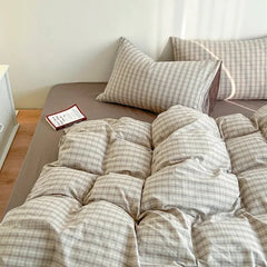 YICKYUE  -  Japanese Style Bedding Set Flat Sheet Pillowcases Duvet Cover No Filler Single Full Size 2025 Spring Summer Hotel Bed Linens
