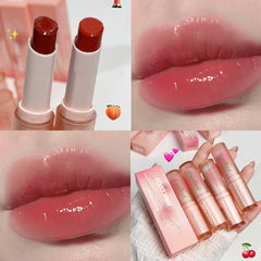 YICKYUE  -  Moisturizing Tea Red Jelly Lipstick Waterproof Non-stick Cup Mirror Water Solid Lip Gloss Clear Lasting Lipstick Makeup Cosmetic