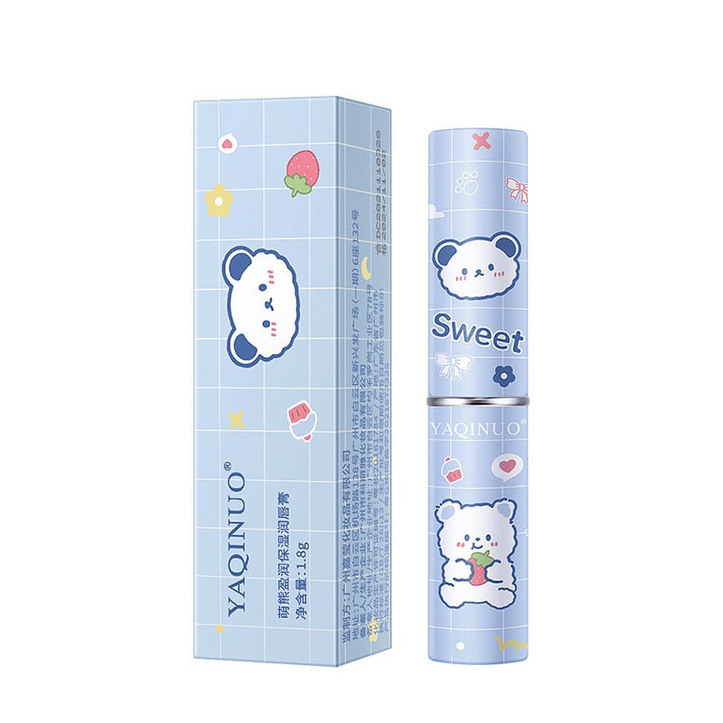 Yickyue Cute Lip Balm Strawberry Peach Lipstick Base Not Greasy Lip Oil Moisturizing Clear Lipgloss Alcohol Free Hydrating Lip Care 1pc