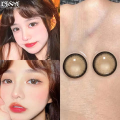 YICKYUE  -  2pcs Myopic Contact Lenses Color Contact Lenses Contact Lenses With Diopter Natural Grey Pink Blue Lenses Free Shipping