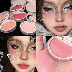 Yickyue Monochrome Blush Palette Cheek Tint Orange Peach Pink Blush Makeup Rouge Contour Shadow Palette Waterproof Women Blush Cosmetic