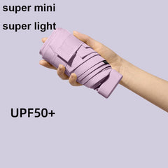 Flat Cute Mini Umbrella Six Folding UV Luxury Manual Umbrella Rain Women Portable Summer Outdoor Pocket Sun Umbrella Girls Gift