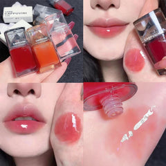 Yickyue Ice Crystal Jelly Moisturizing Lip Gloss Makeup Sexy Lip Oil Mirror Lip Plumper Pure Pink Lip Balm Clear Liquid Lipstick Lip Oil