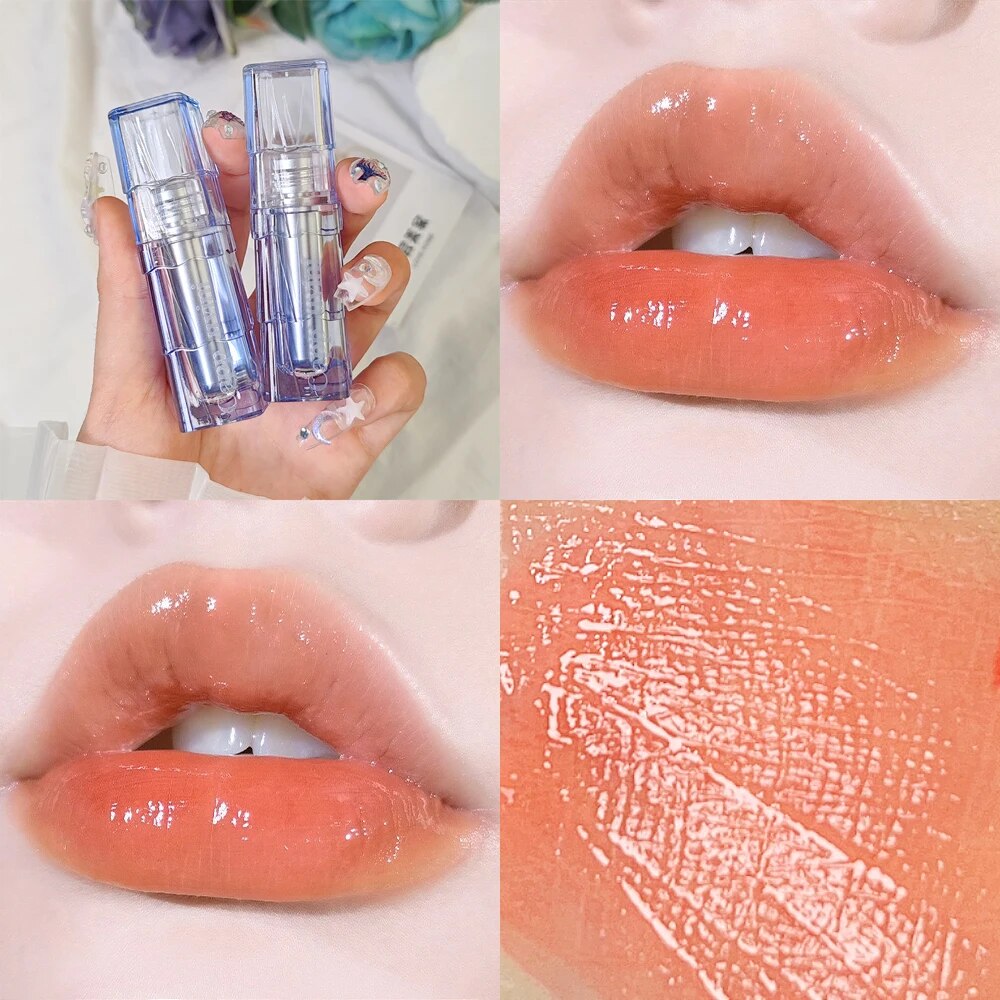 Yickyue Mirror Lip Glaze Shine Glitter Lip Gloss Waterproof Lasting Transparent Jelly Liquid Lipstick Womon Beauty Makeup Lips Cosmetic