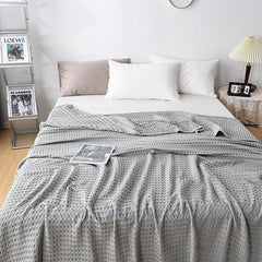 Waffle Plaid Cotton Blanket for Bed Gauze Thin Towel Quilt Queen King Quilted Bedspread Blanket Throw Bed Sofa Cover Bedding
