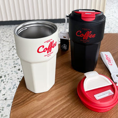 420ml/620ml Portable Stainless steel 304 Coffee Mug With Rope New Fashion Thermos Mug Travel Thermal Cup For Gifts