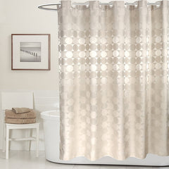 Fashion Elegant Circle Solid Shower Polyester Fabric Thick Waterproof Bath Curtain Mold Simple Bathroom Set Partition Curtain