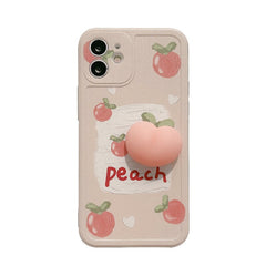 3D peach soft silicone phone case for iphone x xr xs max 11 12 mini pro max 8 7 plus Unzip cover shell capa conque