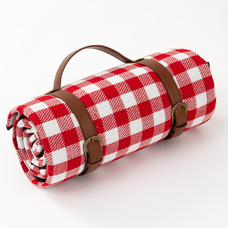 Yickyue 150x200cm Outdoor Portable Camping Mat Foldable Picnic Mat Blankets with Leather Handle Waterproof for Beach Hiking Camping