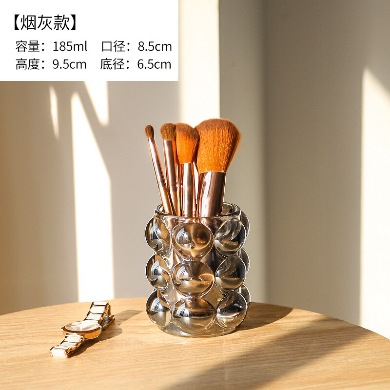Creative Nordic Ins Wind Ball Glass Pen Holder Storage Cosmetic Brush Bucket Desktop Ornaments Candlestick Candle Cup Vase