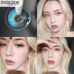 YICKYUE  -  2pcs(1Pair) Tricolor Series Contact Lenses Eye Blue Eyes Contact Lenses Color Natural Looking Contact Lens for Eyes
