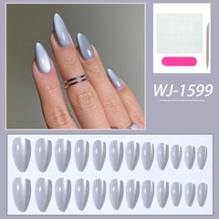 YICKYUE  -  24pcs Removable Cat Eye Almond Nails, Press On Nails, Y2K Nails. press nail full cover nail, fake nail, by woman & girl y2k