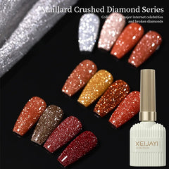 YICKYUE   -  Nail Polish Tape with Shredded Diamonds Reveals White Nail Art Set with Sparkling Glitter Natural