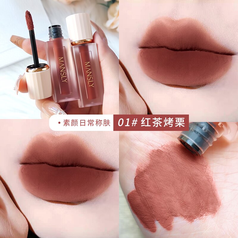 Yickyue Soft Touch Air Lip Glaze Matte Lip Gloss East To Wear Pigmented Makeup Long Lasting Non-stick Cup Liquid Lip Tint Cream Cosmetic