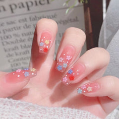 Fake Finger Press On Nails Heart 24PCS Long Ballet Nails Japanese Full Cover Nail Tips Design Nail For Girls Free Shipping Items